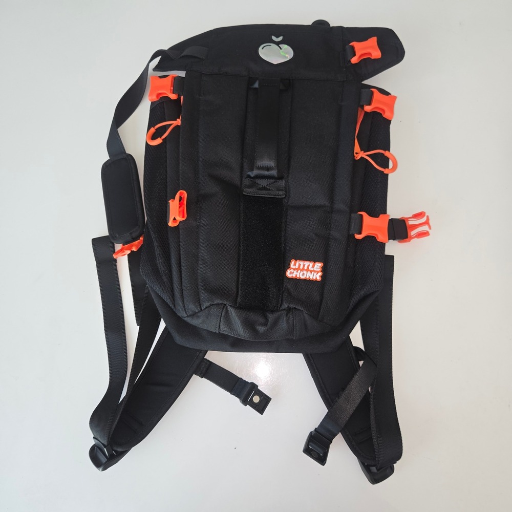 Little Chonk Maxine One Medium Pet Carrier Backpack Black Orange SG59792